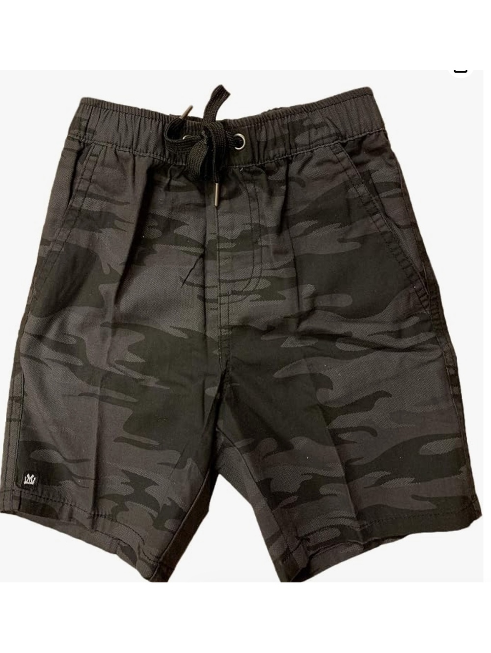 Micros Boys Cotton Shorts Camo 5 6 Drawstring Black Gray Camoflauge NWT
